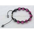 Bracelet shamballa en perles bois